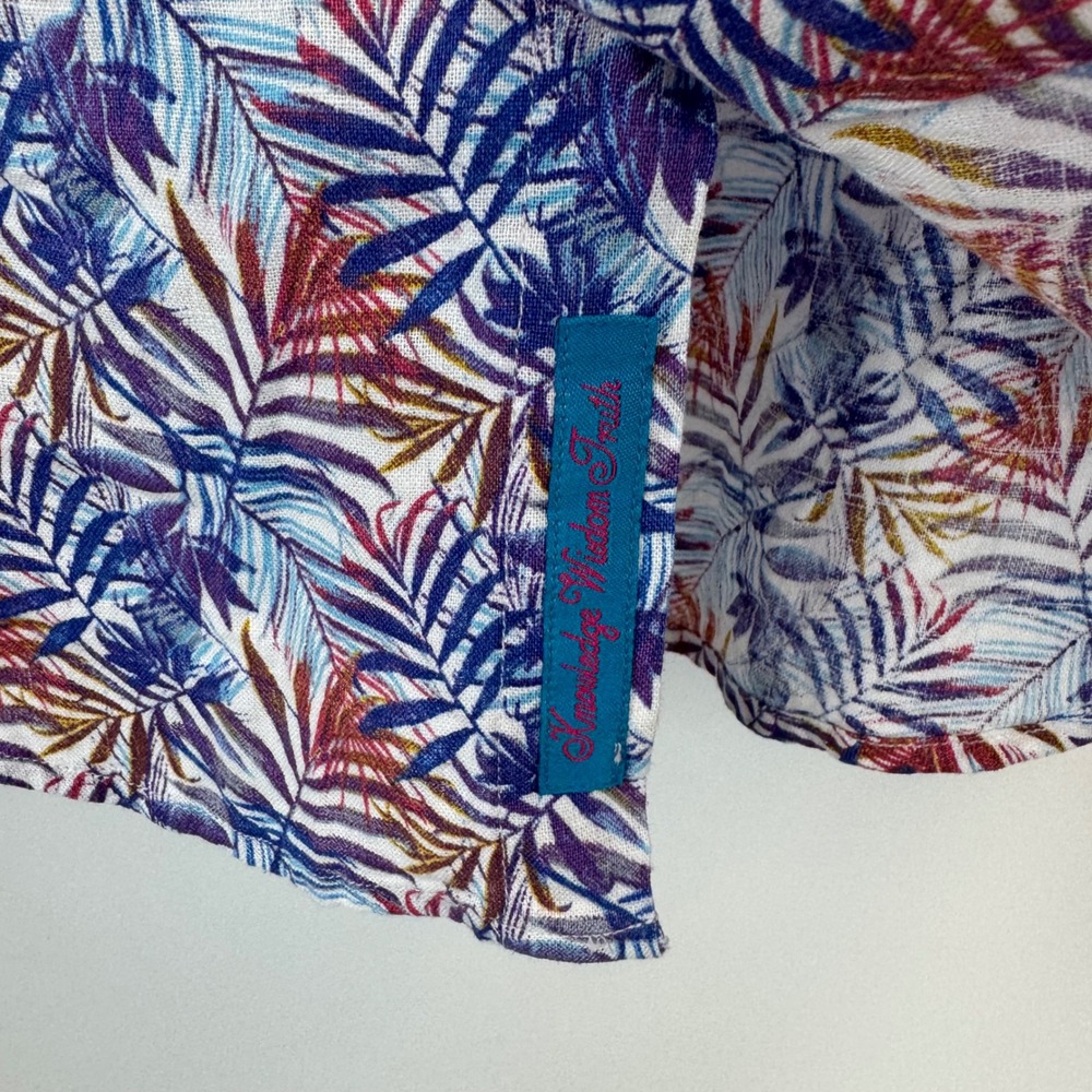 Robert Graham Teigen Mens Medium Multi Tropical Palm Linen Shirt NWT - Picture 10 of 16